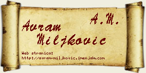 Avram Miljković vizit kartica
